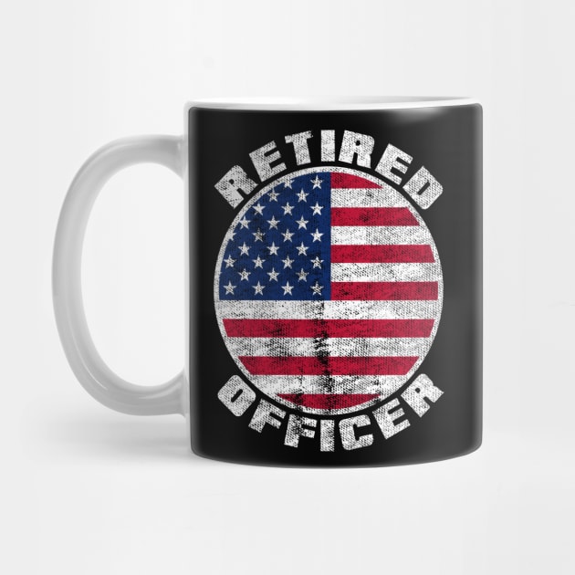 Retired Police Officer Proud Patriotic Officer American Flag by 5StarDesigns